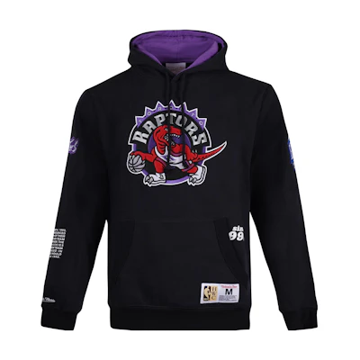 Mitchell Ness NBA Toronto Raptors Embroidered Logo Hoodie Black Unisex FPHD4849-TRAYYPPPBLCK
