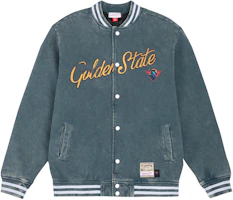 Mitchell Ness NBA Vintage Warriors Big Logo V-Neck Button Jacket Blue Unisex OJBF6801-GSWYYPPPBLUE Mitchell Ness NBA Vintage Warriors Big Logo V-Neck Button Jacket Blue Unisex OJBF6801-GSWYYPPPBLUE