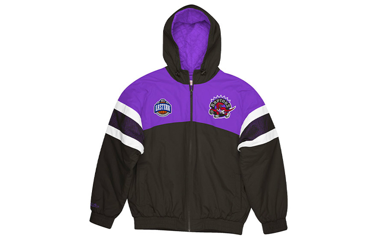 Mitchell Ness Raptors 1995-96 Hooded Retro Jacket Black Unisex FLZPMI19023-TRABLCK
