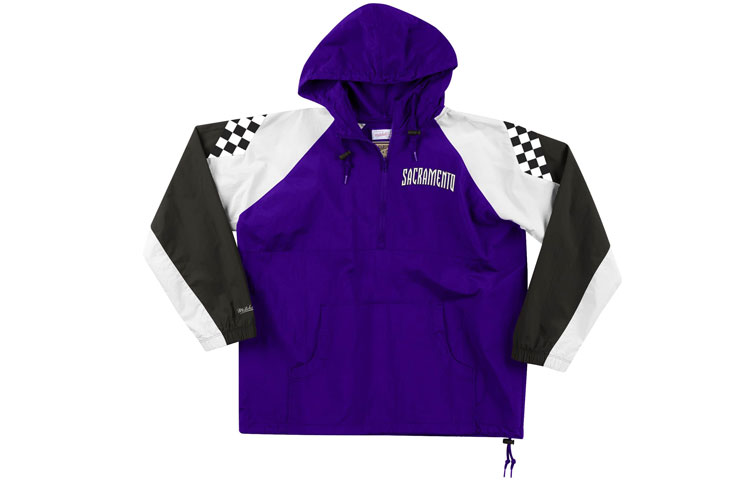 Mitchell Ness Sacramento Kings Retro Half-Zip Hoodie Jacket Purple Unisex HFZPDA19008-SKIPURP