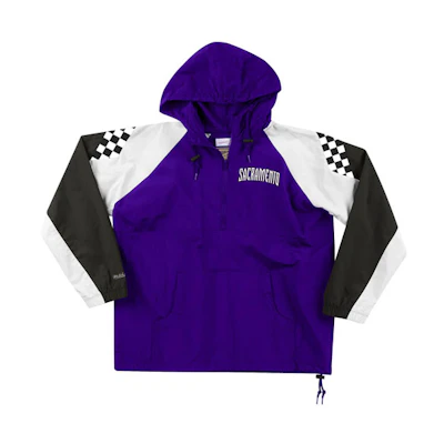Mitchell Ness Sacramento Kings Retro Half-Zip Hoodie Jacket Purple Unisex HFZPDA19008-SKIPURP
