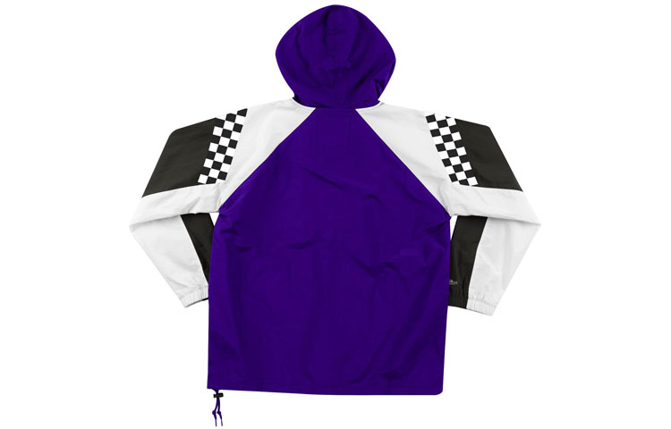 Lookbook Mitchell Ness 沙加緬度國王復古半拉鍊連帽外套 紫色 男女款 HFZPDA19008-SKIPURP