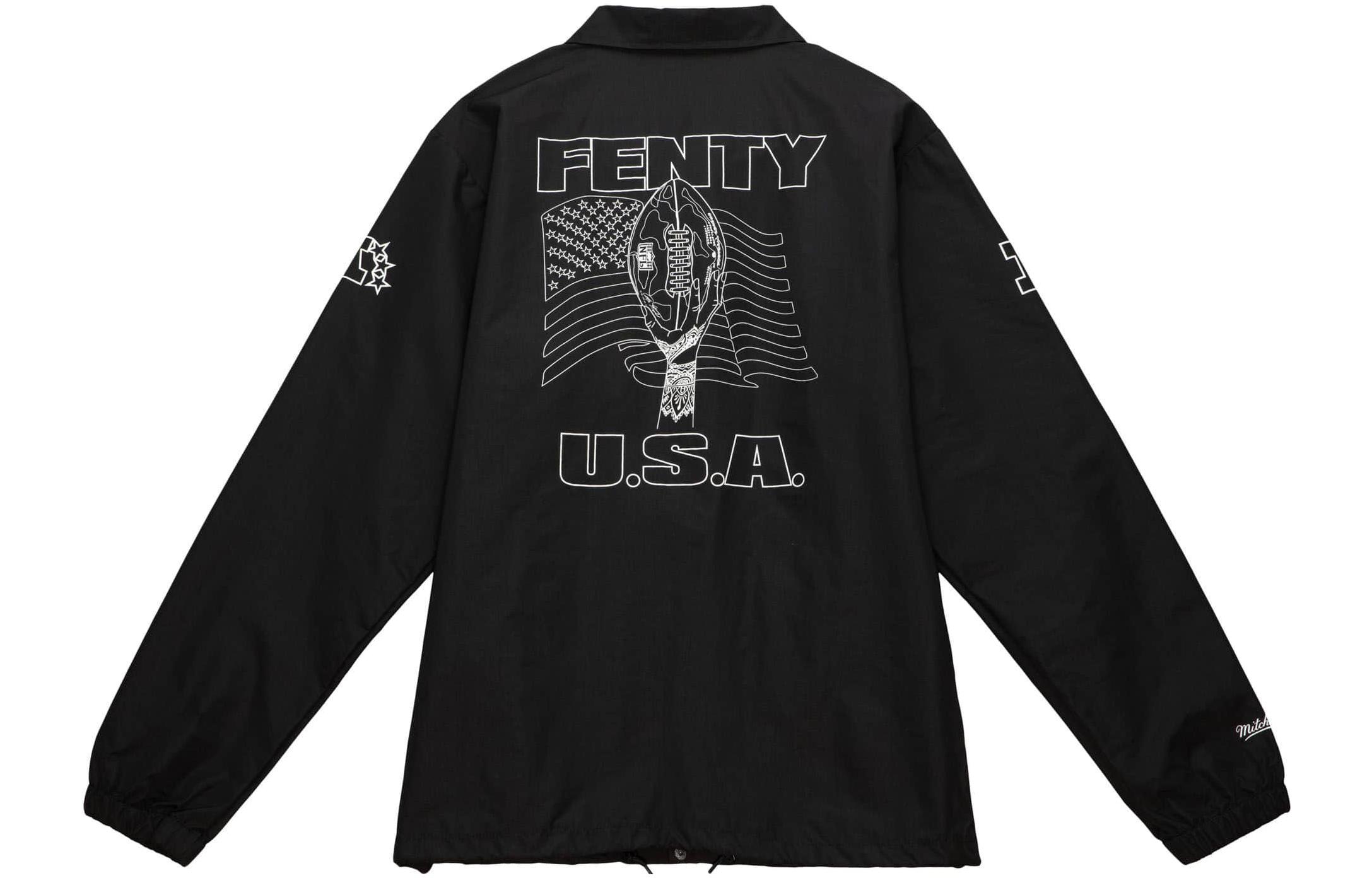 Lookbook Mitchell Ness x Fenty Super Bowl Limited Letter Print Jacket Black Men’s OJSFDD20206-NFLBLCK