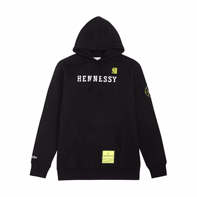 Mitchell Ness Hennessy Black Oversized Hoodie with Embroidered Logo Unisex FPHD7920-CLBYYPPPBLCK