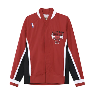 Mitchell Ness NBA 50th Chicago Bulls Retro V-Neck Jacket 96-97 Red Unisex AWJKGS18509-CBURED196