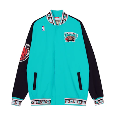 Mitchell Ness NBA Vancouver Grizzlies Warm-up Logo Jacket Sky Blue Unisex AWJKGS18063-VGRTEAL95
