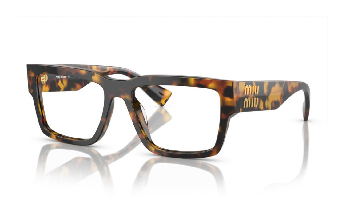 MIU MIU  Rectangular Acetate Optical Frames Tortoiseshell Logo Temples MU02XVVAU1O1 圖 2