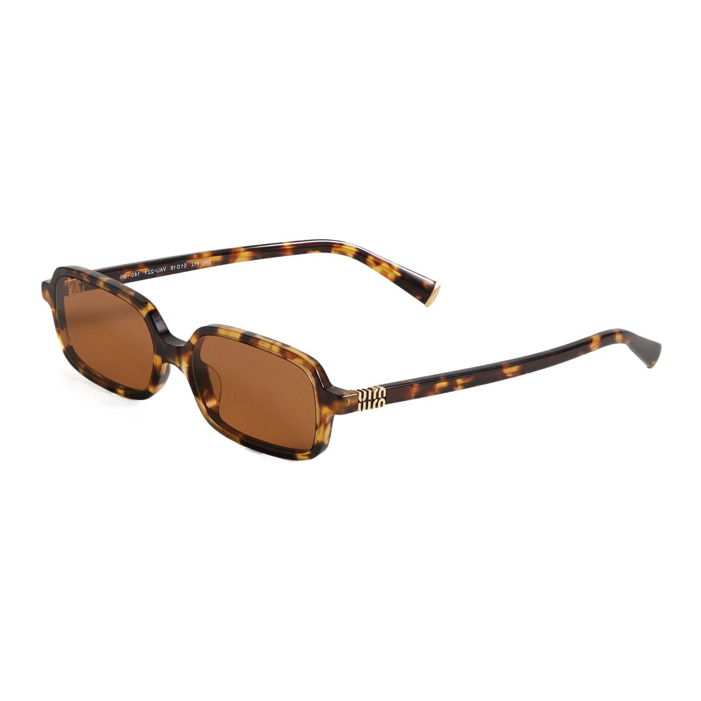 MIU MIU  Rectangular Tortoiseshell Sunglasses with Letter Design. 805626722V2145