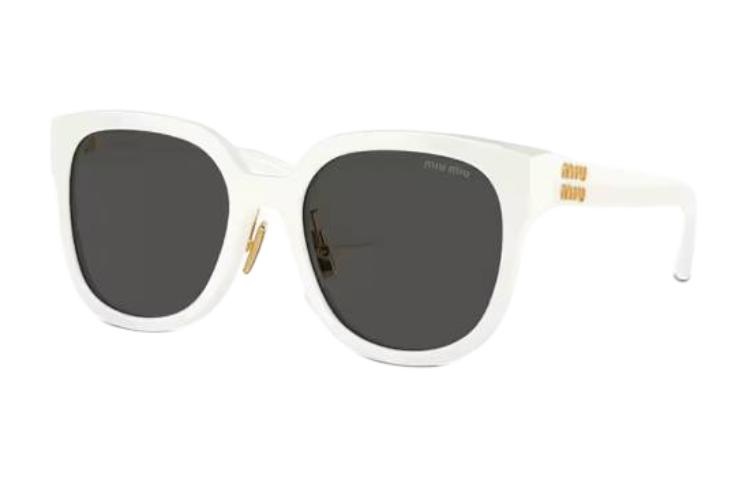 MIU MIU Acetate Irregular Sunglasses White Unisex with Logo Temple Design MU01ZS1425S0 圖 2