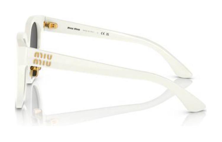 MIU MIU Acetate Irregular Sunglasses White Unisex with Logo Temple Design MU01ZS1425S0 圖 4