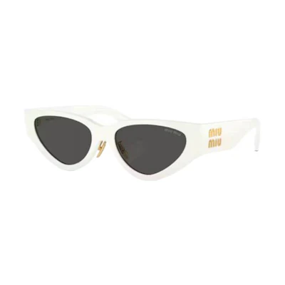 MIU MIU Acetate Irregular White Sunglasses Unisex Couple Style MU03ZS1425S0