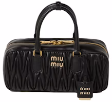 Miu Miu Arcadie Matelasse Nappa Leather Bag Black Miu Miu Arcadie Matelasse Nappa Leather Bag Black