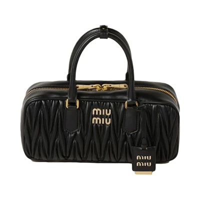 Miu Miu Arcadie Matelasse Nappa Leather Bag Black