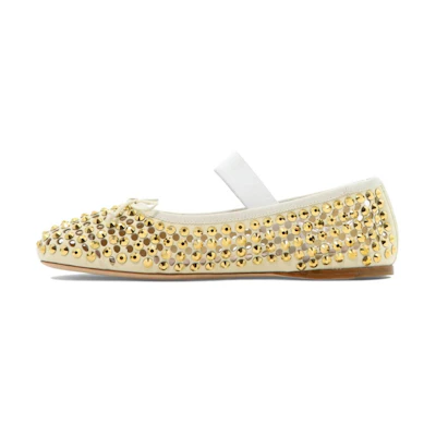 MIU MIU Ballerina Flats 'Gold Satin'