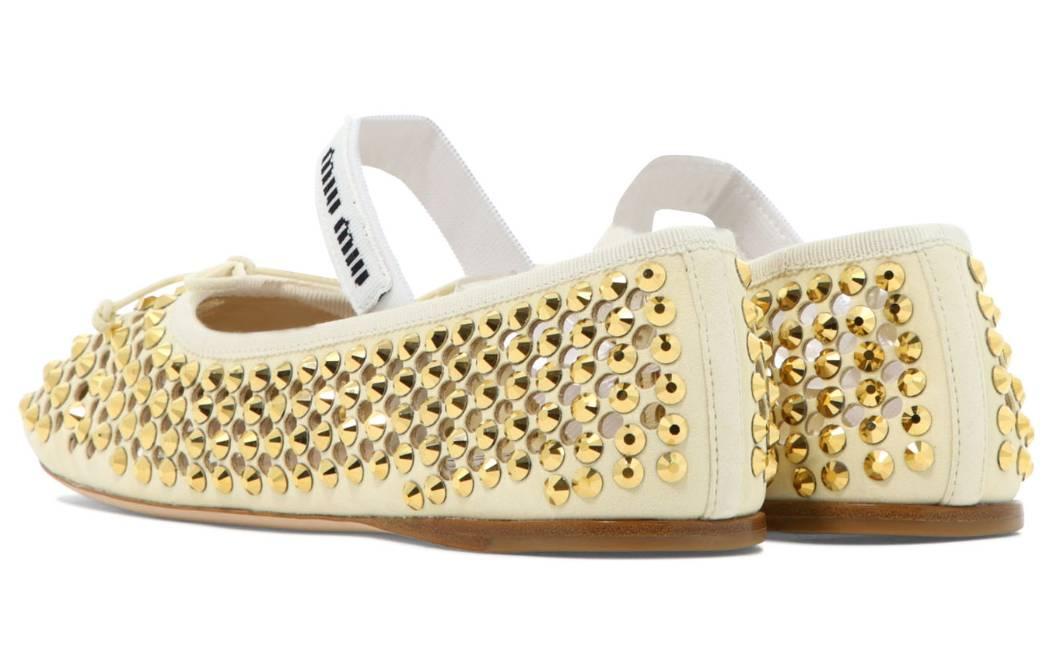 MIU MIU Ballerina Flats 'Gold Satin' 圖 2
