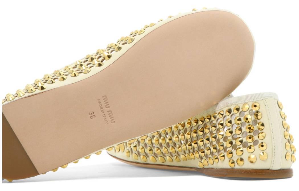MIU MIU Ballerina Flats 'Gold Satin' 圖 3