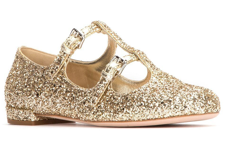 MIU MIU Ballet Flats 'Glitter Gold' 圖 2