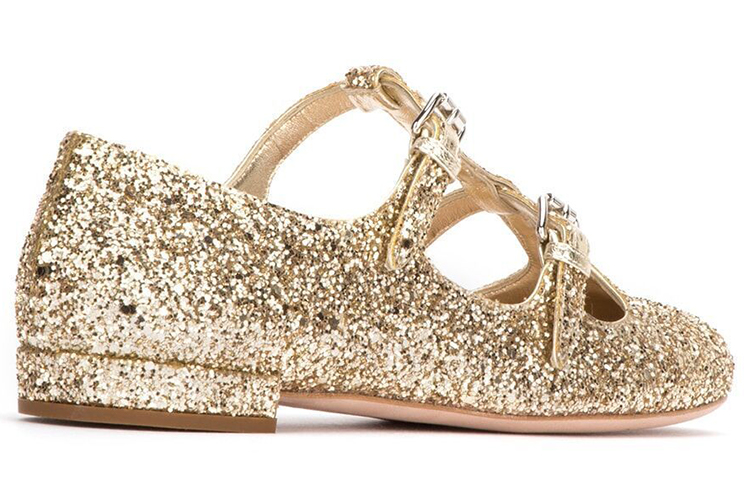 MIU MIU Ballet Flats 'Glitter Gold' 圖 3