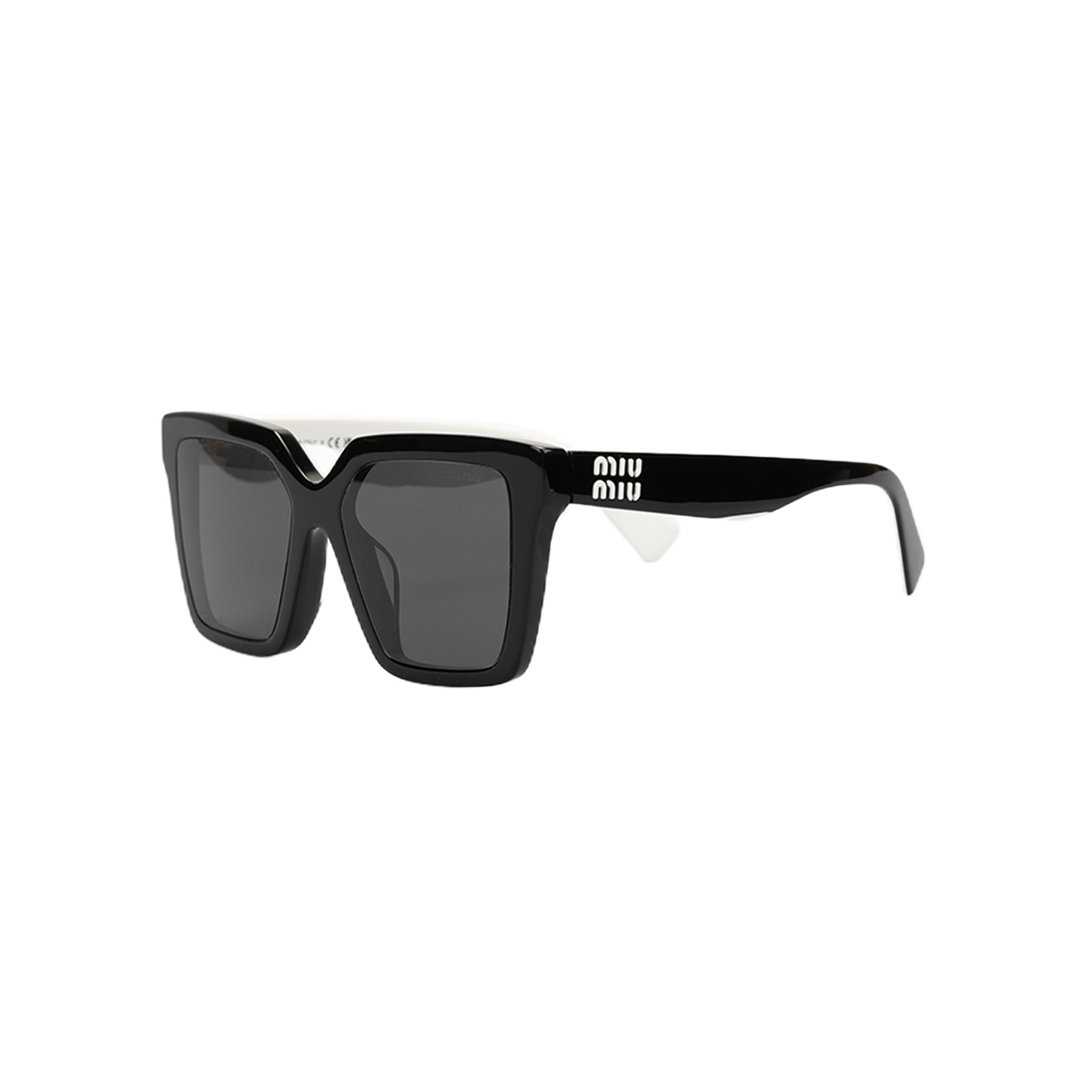 MIU MIU Black Irregular Colorblock Sunglasses Unisex Couple Design Fiber 0MU03YSF