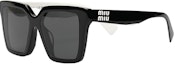 Order MIU MIU ブラック イレギュラー カラーブロック サングラス ユニセックス デザイン 0MU03YSF