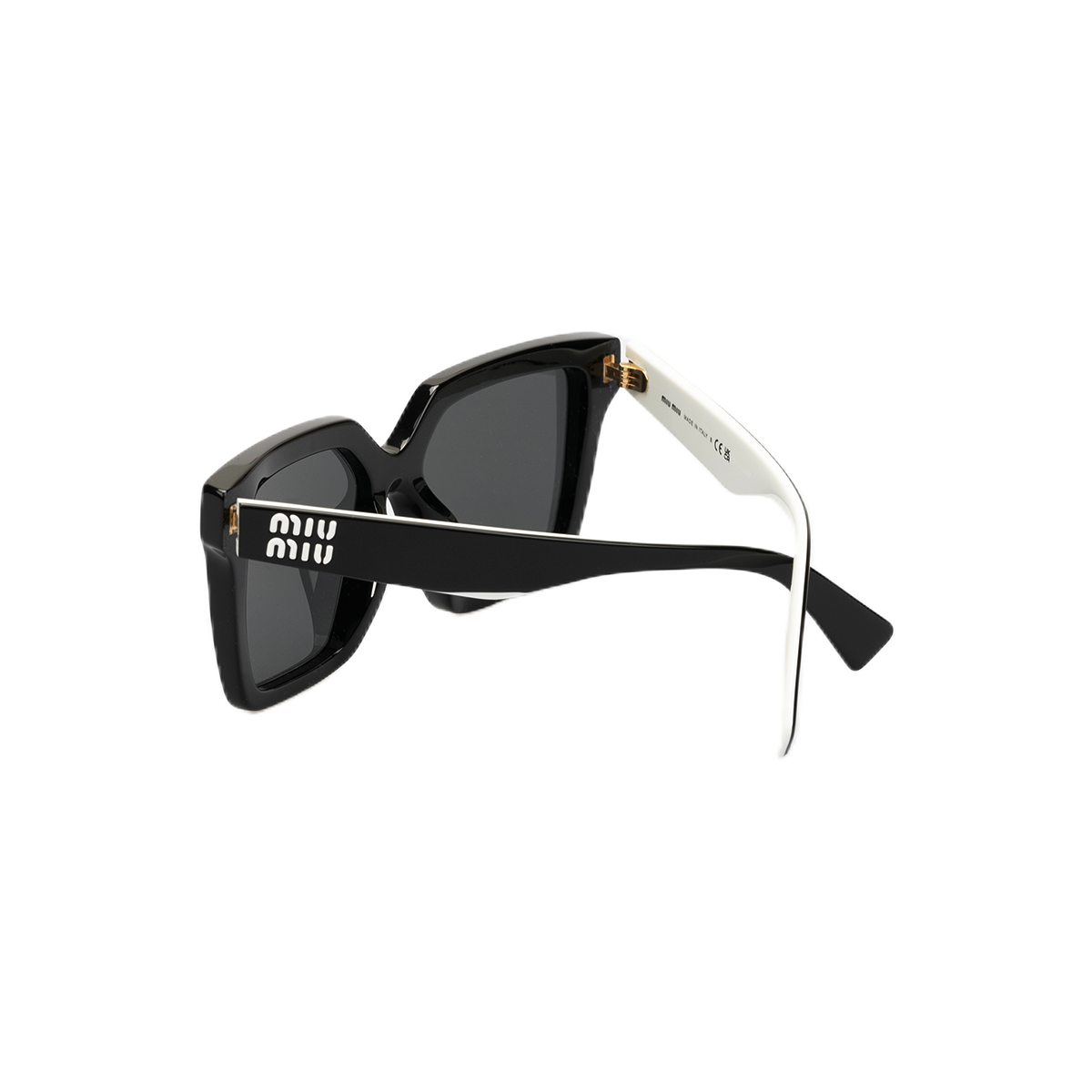 Shop MIU MIU ブラック イレギュラー カラーブロック サングラス ユニセックス デザイン 0MU03YSF