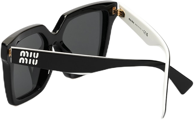 MIU MIU ブラック イレギュラー カラーブロック サングラス ユニセックス デザイン 0MU03YSF Shop MIU MIU ブラック イレギュラー カラーブロック サングラス ユニセックス デザイン 0MU03YSF