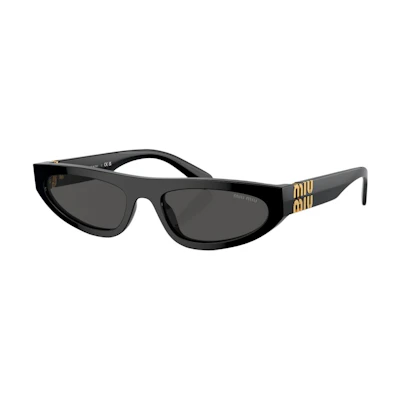 MIU MIU Cat-Eye Black Acetate Sunglasses with Logo for Men MU07ZS1AB5S0