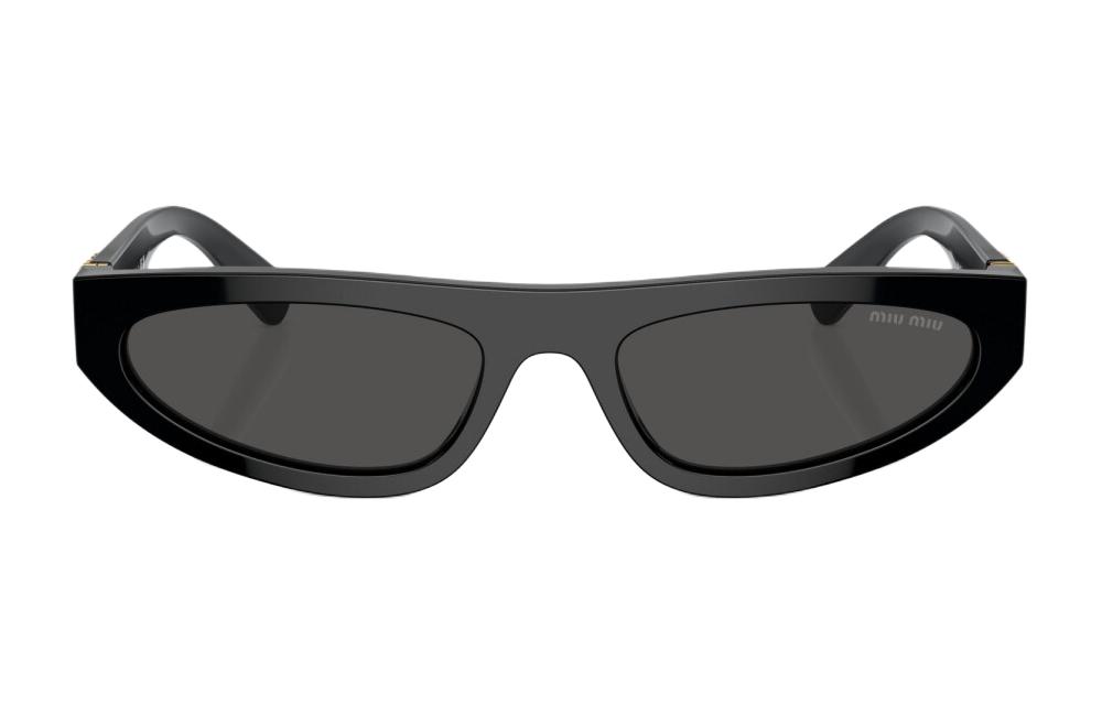 Lookbook MIU MIU 男款貓眼黑色醋酸材質太陽眼鏡附品牌標誌 MU07ZS1AB5S0