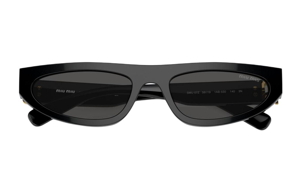 Details for MIU MIU 男款貓眼黑色醋酸材質太陽眼鏡附品牌標誌 MU07ZS1AB5S0