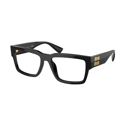 MIU MIU Cat-Eye Glasses Black Unisex with Logo Decor on Temples MU02XV 1AB1O1