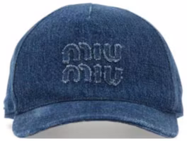 Shop MIU MIU 藍色純棉棒球帽 情侶款 男女適用 5HC1792CL4F0008