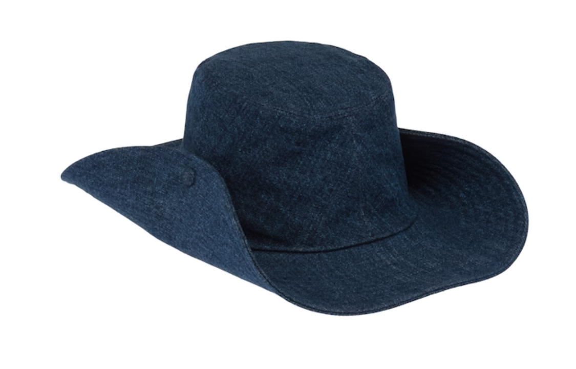 MIU MIU Embroidered Denim Cap Unisex Couple Style - Blue. 5HC221-2F3W-F022X