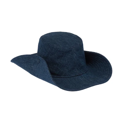 MIU MIU Embroidered Denim Cap Unisex Couple Style - Blue. 5HC221-2F3W-F022X