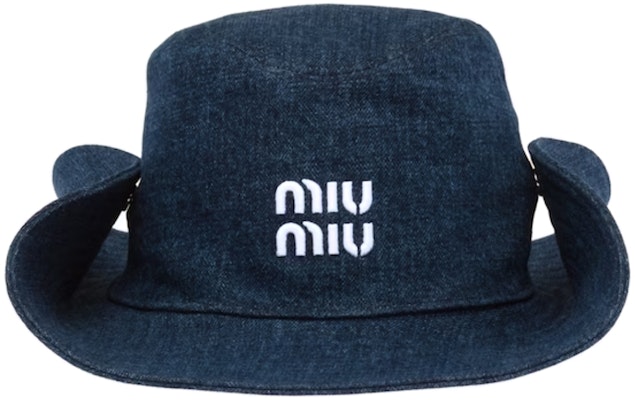 MIU MIU 刺绣牛仔帽 情侣款 蓝色. 5HC221-2F3W-F022X Lookbook MIU MIU 刺绣牛仔帽 情侣款 蓝色. 5HC221-2F3W-F022X