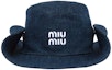 Lookbook MIU MIU 刺绣牛仔帽 情侣款 蓝色. 5HC221-2F3W-F022X