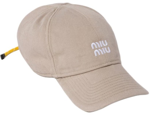 MIU MIU 刺繡標誌米色棒球帽 - 情侶款男女適用帽款。 5HC369 2CR1 F03UL Lookbook MIU MIU 刺繡標誌米色棒球帽 - 情侶款男女適用帽款。 5HC369 2CR1 F03UL