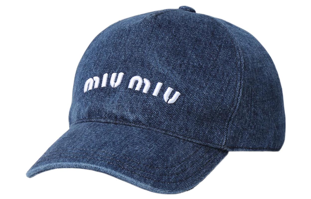 Order MIU MIU Topi Baseball Denim Kapas Logo Bordir Unisex Gaya Pasangan. 5HC179-2F3W