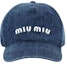 Details for MIU MIU Topi Baseball Denim Kapas Logo Bordir Unisex Gaya Pasangan. 5HC179-2F3W