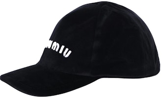 MIU MIU Embroidered Velvet Baseball Cap Unisex Fashion Style. 5HC179-068-F0967 MIU MIU Embroidered Velvet Baseball Cap Unisex Fashion Style. 5HC179-068-F0967