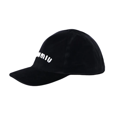 MIU MIU Embroidered Velvet Baseball Cap Unisex Fashion Style. 5HC179-068-F0967