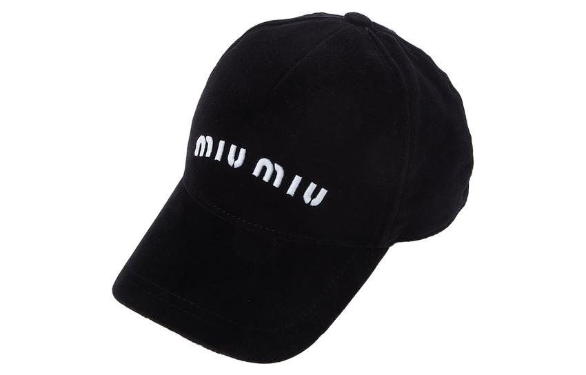 Lookbook MIU MIU 刺绣天鹅绒棒球帽 男女同款时尚款式. 5HC179-068-F0967