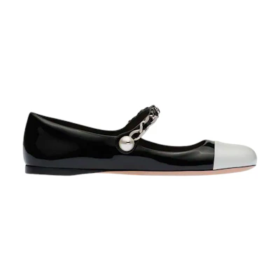 MIU MIU Flat Mary Jane 'Black'