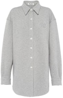 MIU MIU FW22 Logo Embroidered Long Sleeve Sun Protection Shirt Unisex Grey MJL865-102J-F0031 MIU MIU FW22 Logo Embroidered Long Sleeve Sun Protection Shirt Unisex Grey MJL865-102J-F0031