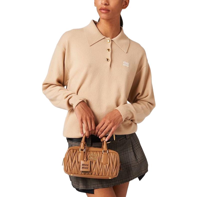 Purchase MIU MIU FW23 Logo Baju Polo Lengan Panjang Uniseks Putih Salji. MML812-13KZ-F0627-S-232