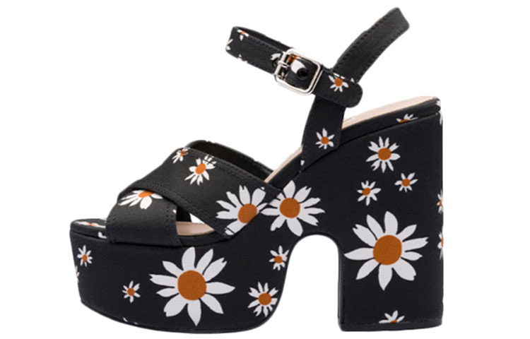 MIU MIU High Heel Sandals 'Black Daisy Print' 5XZ440_3L7K_F0002_F_125