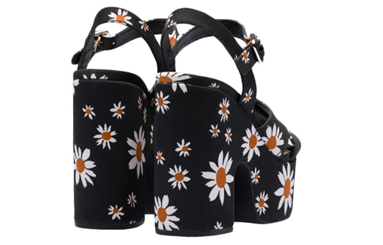 MIU MIU High Heel Sandals 'Black Daisy Print' 圖 4