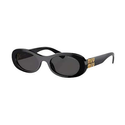 MIU MIU Irregular Full-Frame Acetate Black Sunglasses for Men. MU06ZS1AB5S0