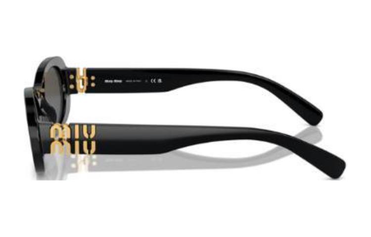 Shop 미우미우 남성용 비정형 풀프레임 아세테이트 블랙 선글라스. MU06ZS1AB5S0