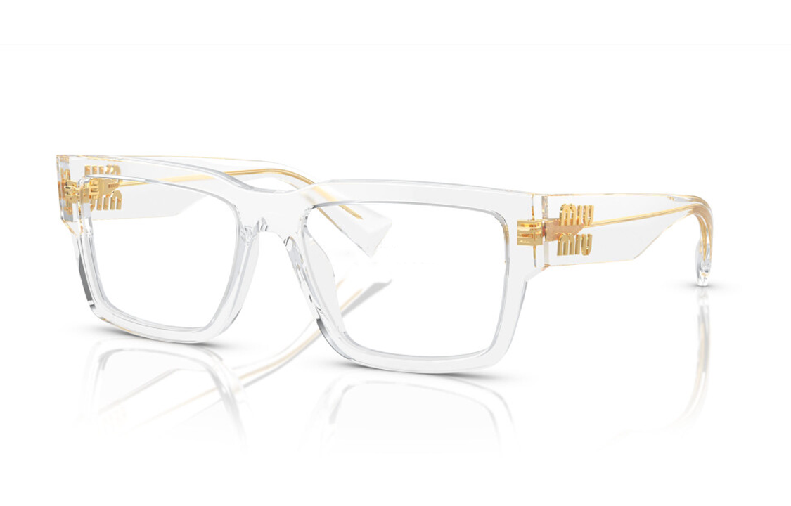 Order MIU MIU 不規則男士透明框光學眼鏡品牌標誌設計 MU02XV2AZ1O1