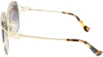 Shop MIU MIU 不规则金属造型太阳镜 金色 52WSSOLEZVN5D1